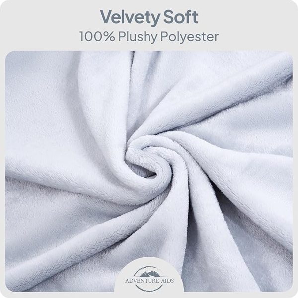 Travel Blanket & Pillow Set - Ultra Soft 2 in 1 Blanket with Cozy Hand & Feet Pouches Zip into Plush Pillows - Large Size Wraps You in Warmth on Airplanes - Luggage Sleeve & Backpack Clip (Gray)